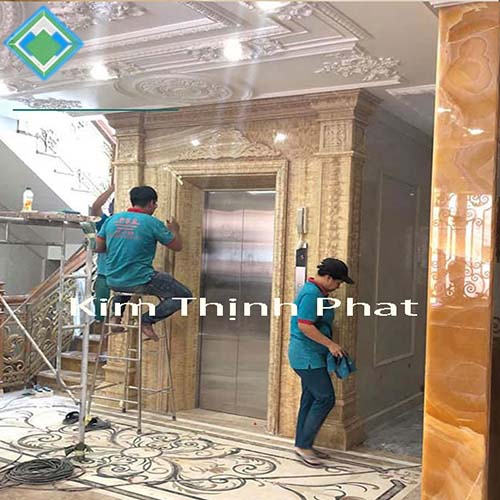 đá marble ốp thang máy