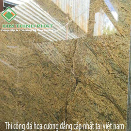 Đá hoa cương vàng tinh xảo vừa khít với từng không gian